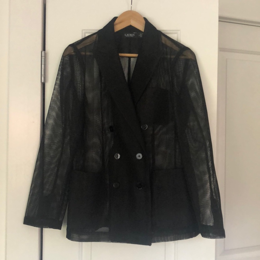 Lauren Ralph Lauren mesh double breasted blazer. Worn once.